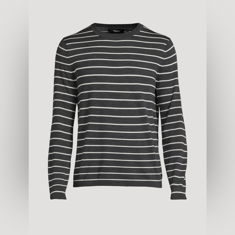 Theory Charcoal and White Striped Tobias's New‎ Steady